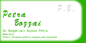 petra bozzai business card